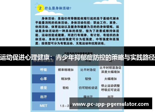 运动促进心理健康:青少年抑郁症防控的策略与实践路径 运动促进心理健康:青少年抑郁症防控的策略与实践路径